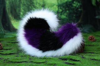 Faux fur shepherd dog tail and ear Splicing Shiba Inu dog ear and tail anime cosplay therian puppy ear and tail butt plug purple black white kemonomimi