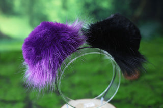 Faux fur shepherd dog tail and ear Splicing Shiba Inu dog ear and tail anime cosplay therian puppy ear and tail butt plug purple black white kemonomimi