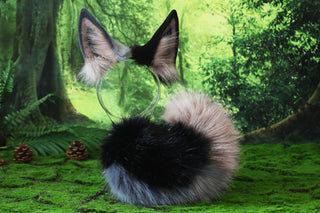 Faux fur shepherd dog tail and ear set Shiba Inu dog ear and tail butt plug set anime cosplay therian puppy ear tail puppy girl kemonomimi gear puppy