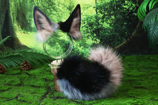 Faux fur shepherd dog tail and ear set Shiba Inu dog ear and tail butt plug set anime cosplay therian puppy ear tail puppy girl kemonomimi gear puppy