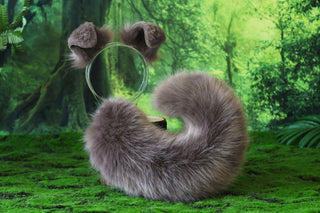 Faux fur shepherd dog tail and ear kemonomimi Shiba Inu dog ear and tail furry anime cosplay girl therian puppy ear and tail butt plug
