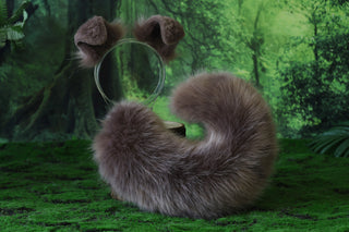 Faux fur shepherd dog tail and ear kemonomimi Shiba Inu dog ear and tail furry anime cosplay girl therian puppy ear and tail butt plug
