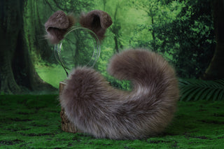 Faux fur shepherd dog tail and ear kemonomimi Shiba Inu dog ear and tail furry anime cosplay girl therian puppy ear and tail butt plug