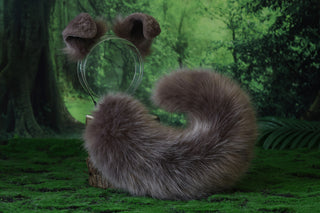 Faux fur shepherd dog tail and ear kemonomimi Shiba Inu dog ear and tail furry anime cosplay girl therian puppy ear and tail butt plug