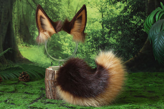 Faux fur shepherd dog tail and ear set Shiba Inu dog ear and tail anime cosplay therian puppy ear tail puppy girl kemonomimi gear puppy tail butt plug