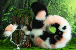 Faux fur shepherd dog tail and ear set shiba Inu dog ear and tail big curved puppy tail anime cosplay petplay puppy ear and tail halloween