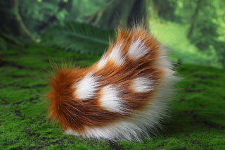 Faux fur sika deer ears and tail deer kemonomimi costume spotted deer ears with horns and tail butt plug deer therian anime cosplay christmas gift birthday