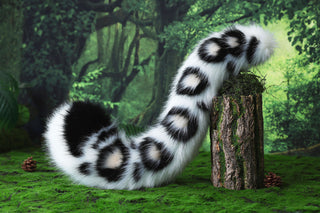 Faux fur snow leopard ear and tail butt plug snow leopard cosplay ear and tail role play therian leopard kemonomimi christmas gift halloween furry ear