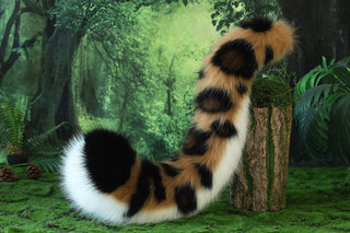 Faux fur snow leopard ear and tail set role play snow leopard cosplay ear and tail therian leopard kemonomimi christmas gift furry tail