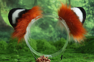 Faux fur tiger ear and tail plug set realistic tiger cosplay ear and tail set tiger petplay set animal cosplay tail and ear petplay tug tail and ear