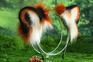 Faux fur tiger ear and tail plug set realistic tiger cosplay ear and tail set tiger petplay set animal cosplay tail and ear petplay tug tail and ear
