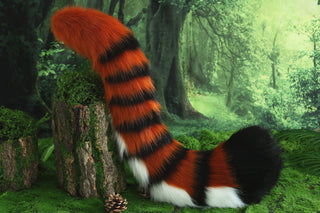 Faux fur tiger ear and tail plug set realistic tiger cosplay ear and tail set tiger petplay set animal cosplay tail and ear petplay tug tail and ear