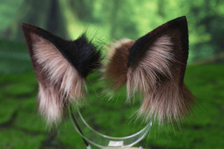 Faux fur tortoiseshell cat tail and ear tortie cat tail butt plug kitten kemonomimi anime cosplay fox ear and tail wolf ears therian fursuit halloween gift