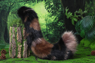 Faux fur tortoiseshell cat tail and ear tortie cat therian kitten kemonomimi anime cosplay fox ear and tail butt plug wolf ears tail halloween gift