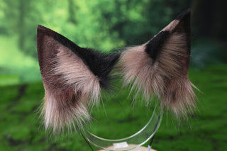 Faux fur tortoiseshell cat tail and ear tortie cat therian kitten kemonomimi anime cosplay fox ear and tail butt plug wolf ears tail halloween gift