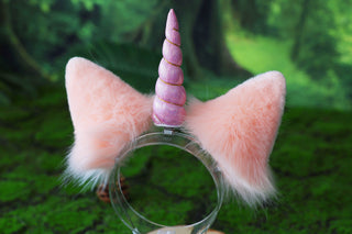 Faux fur unicorn ears and tail cosplay unicorn academy kemonomimi princess celestia ears and tail butt plug unicorn therian furry costume Fursuit