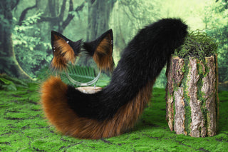 Faux fur wolf ear and tail alsatian wolf dog cosplay german shepherd dog tail and ear shiba Inu dog ears and tail butt plug puppy therian puppy kemonomimi