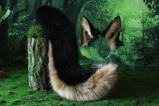 German shepherd dog tail and ear alsatian wolf dog faux fur furry shiba Inu dog ears and tail plug puppy kemonomimi animal cosplay wolf therian