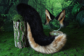 German shepherd dog tail and ear alsatian wolf dog faux fur furry shiba Inu dog ears and tail plug puppy kemonomimi animal cosplay wolf therian