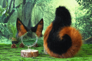German shepherd dog tail butt plug and ear cosplay alsatian wolf dog faux fur shiba Inu dog ears and tail puppy kemonomimi border collie dog therian