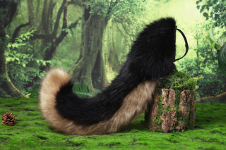 German shepherd dog tail sleeve for hypermotion silicone brown white faux fur puppy ear and tail covers anime cosplay kemonomimi ear therian