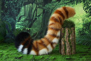 Golden tiger ear and tail set realistic faux fur tiger tail and ear set tiger petplay set animal cosplay tiger tail butt plug and ear tiger kemonomimi ears