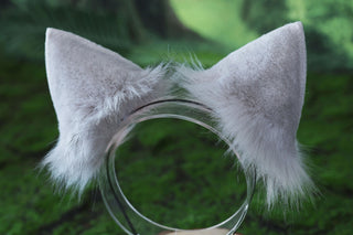 Gray Jazz cats tail and ear cosplay faux fur silver tabby cat ears and tail butt plug kitten kemonomimi anime cosplay therian fursuit halloween gift