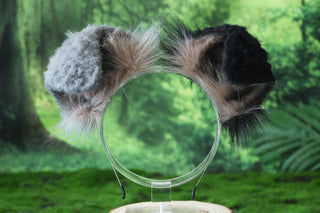 Gray black faux fur shepherd dog tail and ear Shiba Inu dog ear and tail butt plug dog therian animal cosplay puppy ear and tail puppy kemonomimi gift