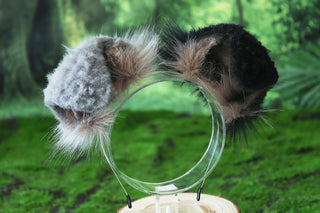 Gray black faux fur shepherd dog tail and ear Shiba Inu dog ear and tail butt plug dog therian animal cosplay puppy ear and tail puppy kemonomimi gift