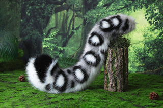 Gray faux fur snow leopard ear and tail butt plug snow leopard cosplay ear and tail therian leopard kemonomimi role play christmas gift halloween