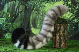 Gray tiger ear and tail realistic faux fur tiger tail and ear set tiger petplay set animal cosplay tiger tail butt plug and ear tiger kemonomimi ears