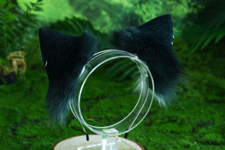 Green real fur fox tail plug and ear faux fur ear wolf tail and ear cat tail petplay anime cosplay role play therian fox kemonomimi kitten ear