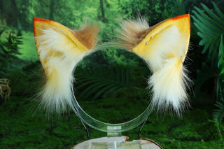 Flexible and soft real fur fox tail butt plug and ear faux fur ear wolf tail and ear cat tail petplay anime cosplay role play therian fox kemonomimi