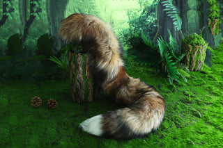 Brown real fur fox tail and ear faux fur ear wolf tail butt plug and ear cat ear and tail petplay kittenplay anime cosplay role play kemonomimi