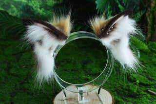 Brown real fur fox tail and ear faux fur ear wolf tail butt plug and ear cat ear and tail petplay kittenplay anime cosplay role play kemonomimi