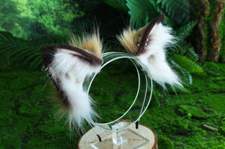 Brown real fur fox tail and ear faux fur ear wolf tail butt plug and ear cat ear and tail petplay kittenplay anime cosplay role play kemonomimi