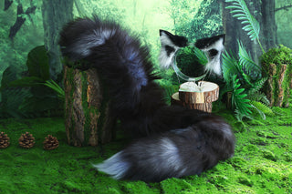 Real fur fox ear and tail butt plug faux fur ear wolf tail and ear cat ear and tail petplay kittenplay anime cosplay role play therian fox kemonomimi