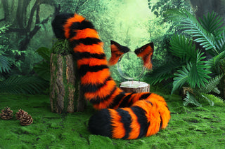 Garfield cat tail and ear set cat ear and tail butt plug anime cosplay kitten tail and ears kittenplay fox ears and tail wolf ear and tail kemonomimi