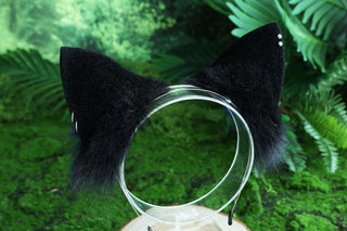 Blue real fur fox tail and ear faux fur ear flexible and soft wolf tail butt plug and ear cat tail petplay anime cosplay role play fox kemonomimi