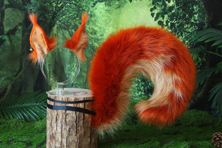 faux fur squirrel ear and tail butt plug squirrel tail and ear set animal cosplay squirrel ear and tail furry squirrel kemonomimi squirrel therian