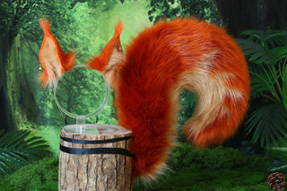 faux fur squirrel ear and tail butt plug squirrel tail and ear set animal cosplay squirrel ear and tail furry squirrel kemonomimi squirrel therian