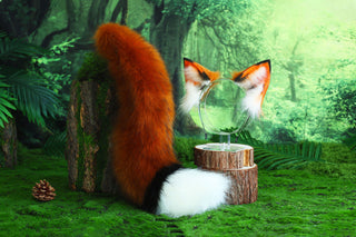 Faux fur fox ear and tail butt plug curved wolf tail and ear cat tail and ear kitten ear and tail anime cosplay ear and tail petplay fox kemonomimi