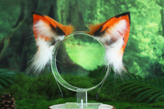 Faux fur fox ear and tail butt plug curved wolf tail and ear cat tail and ear kitten ear and tail anime cosplay ear and tail petplay fox kemonomimi