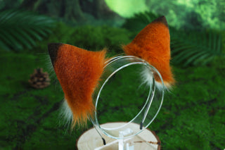 Faux fur fox ear and tail butt plug curved wolf tail and ear cat tail and ear kitten ear and tail anime cosplay ear and tail petplay fox kemonomimi