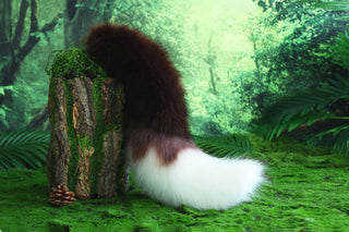Faux fur fox ear and tail butt plug curved wolf tail and ear cat tail and ear kitten tail anime cosplay fox ear and tail kemonomimi wolf ear petplay