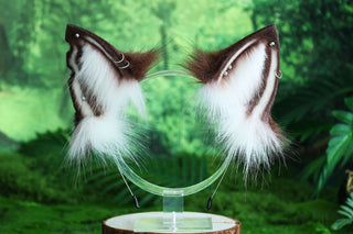 Faux fur fox ear and tail butt plug curved wolf tail and ear cat tail and ear kitten tail anime cosplay fox ear and tail kemonomimi wolf ear petplay
