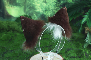 Faux fur fox ear and tail butt plug curved wolf tail and ear cat tail and ear kitten tail anime cosplay fox ear and tail kemonomimi wolf ear petplay