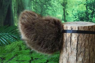 Realistic brown faux fur bunny ear and tail plug set bendable bunny ear cosplay rabbit ear and tail neko ear petplay ear bunny play anime cosplay
