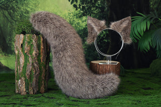 Faux fur fox ear and tail butt plug wolf tail and ear cat tail and ear kitten ear and tail anime cosplay fox kemonomimi wolf therian petplay