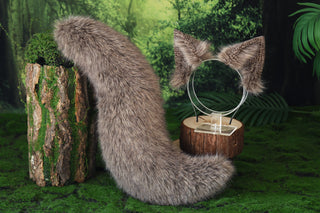 Faux fur fox ear and tail butt plug wolf tail and ear cat tail and ear kitten ear and tail anime cosplay fox kemonomimi wolf therian petplay